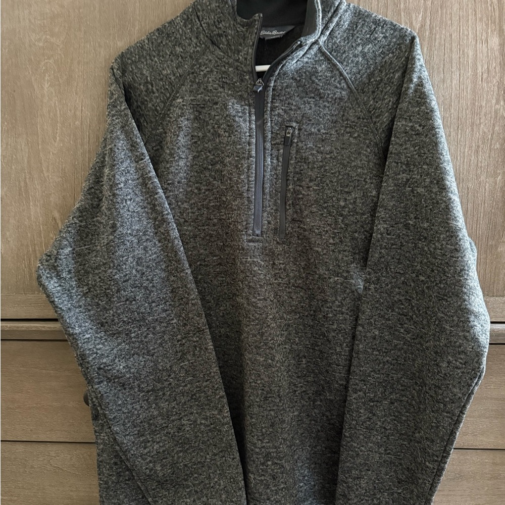 Eddie Bauer Men's Charcoal Zip-Up Sweater